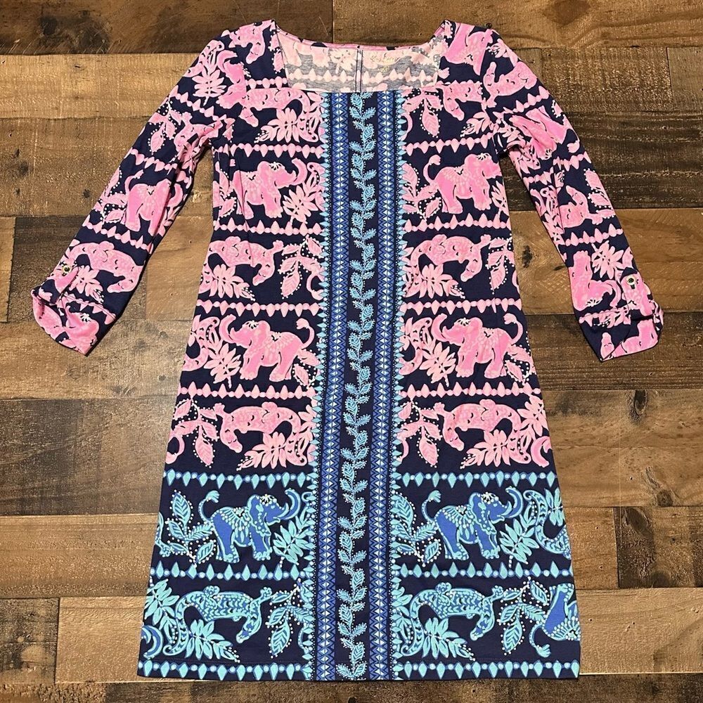 Lilly Pulitzer Bailee High Tide Navy Perfect Pair Jersey Dress - Picture 2 of 7